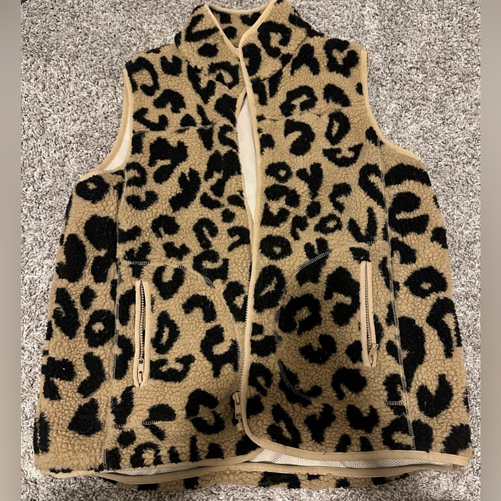 Cheetah Print Fuzzy Vest